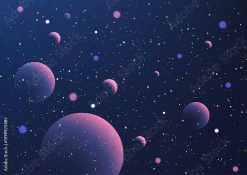 cosmic space galaxy universe planets stars nebula astronomy science technology abstract background
