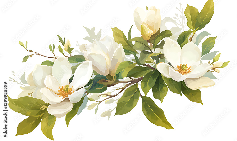 Obraz premium Floral flower vector Illustrations on white background