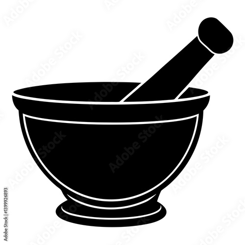 Mortar hoe silhouette vector illustration