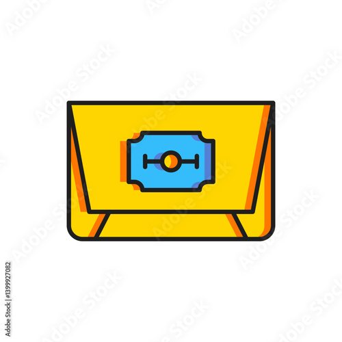 Color Blade razor icon isolated on white background. Flat filled outline style with shadow. Vector