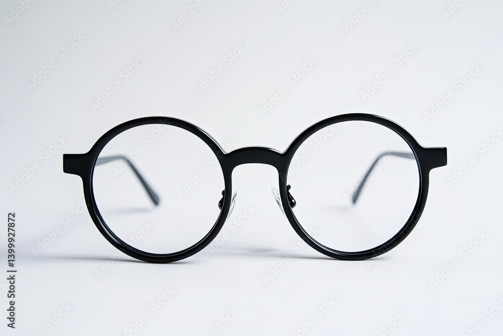 Round eyeglasses on white background Round eyeglasses on white background