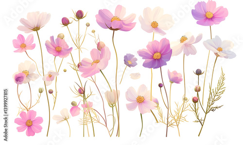 Wallpaper Mural Floral flower vector Illustrations on white background Torontodigital.ca