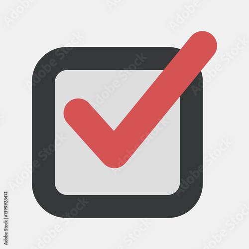Icon check mark. Indonesian general election elements. Icons in flat style. Good for prints, posters, infographics, etc.