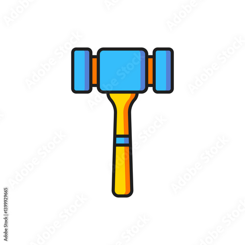 Color Auction hammer icon isolated on white background. Gavel - hammer of judge or auctioneer. Bidding process, deal done. Auction bidding. Flat filled outline style with shadow. Vector