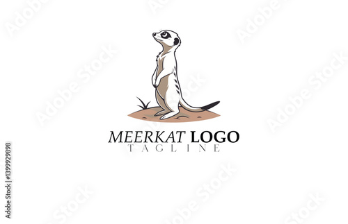 Illustrative Meerkat Logo Vector – Unique Hand-Drawn Style for Art Brands and Creative Businesses – High-Res Vector File.