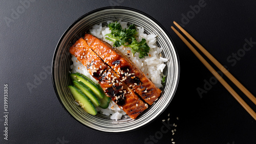 Teriyaki Grilled Salmon Rice Bowl