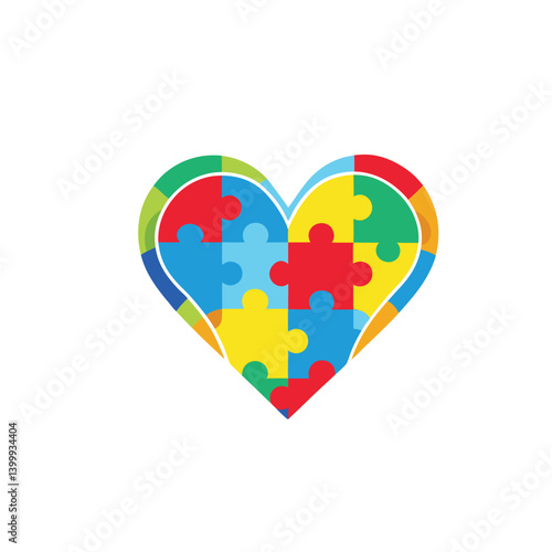 autism heart vector image on white background