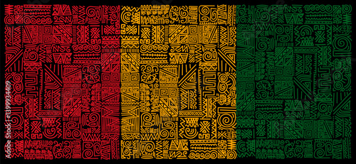 Hand drawn abstract pattern African style ethnic background
