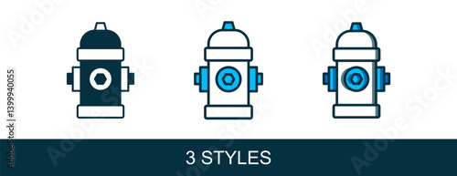 Filled outline Fire hydrant icon isolated on white background. Vector