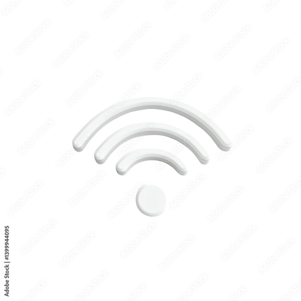 White Wifi Wireless Network Symbol Isolated on White Background Internet Hotspot Connectivity Concept 3D Render Illustration Minimalist Design Modern Technology Communication Digital World Web White Wifi Wireless Network Symbol Isolated on White Background Internet Hotspot Connectivity Concept 3D Render Illustration Minimalist Design Modern Technology Communication Digital World Web