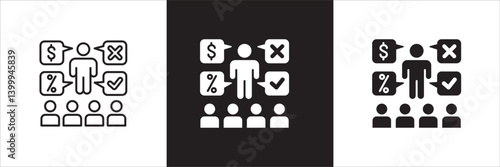 Business training icon. Business coaching icons. Icon symbol compatible for teaching, education, management, seminar, lecture, presentation, meeting, course, workshop. Vector illustration