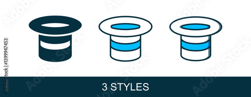 Filled outline Magic hat icon isolated on white background. Magic trick. Mystery entertainment concept. Vector