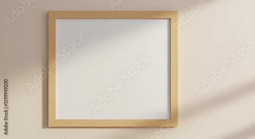 Light-Drenched Wooden Frame Mockup: A 3D Rendered Interior Design Element AI Generated