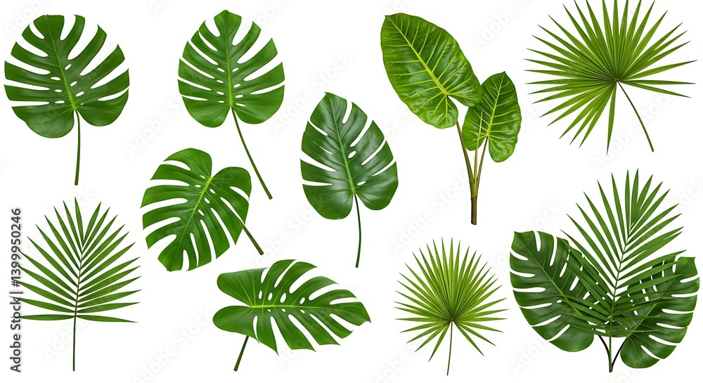 Lush Tropical Leaves: A Vibrant Collection of Digital Illustrations AI Generated Lush Tropical Leaves: A Vibrant Collection of Digital Illustrations AI Generated