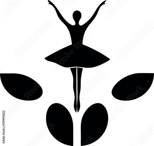 Breakdancer Silhouette in Dynamic Freeze Move Urban Street Dance Vector for Music Event Designs with white background

