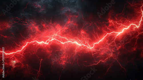 Futuristi Red Lightning Arcs Electric Crackling Through