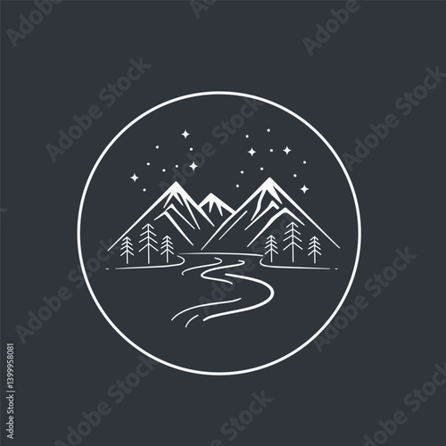 Retro vector vintage camp label and logo graphics. Camping outdoor, adventure and explorer.