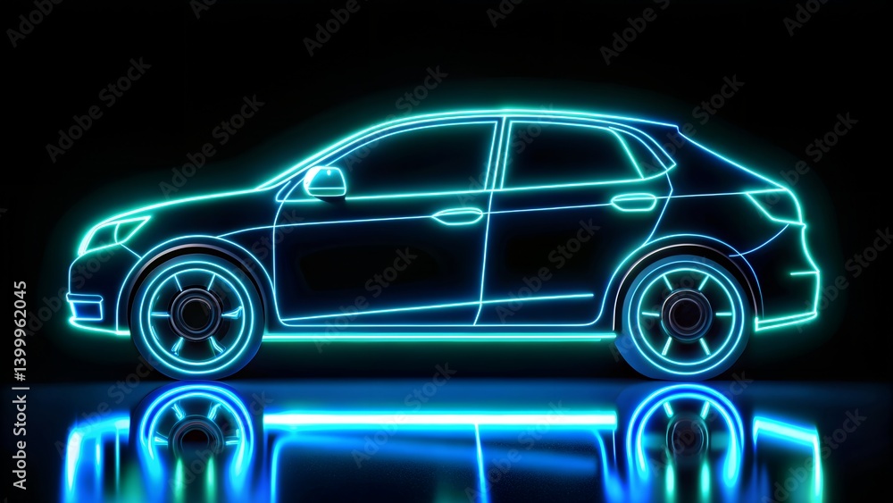 Bright neon eco car illustration ready for advertisement use with empty area for business text laralara backgrounds for creating advertising news template for editor for text copy space business art 3 Bright neon eco car illustration ready for advertisement use with empty area for business text laralara backgrounds for creating advertising news template for editor for text copy space business art 3