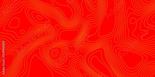 Background of the topography map abstract origami pattern cartography map with yellow lines, creating wavy textured red background with swirls pattern paper curved mountain reliefs background.