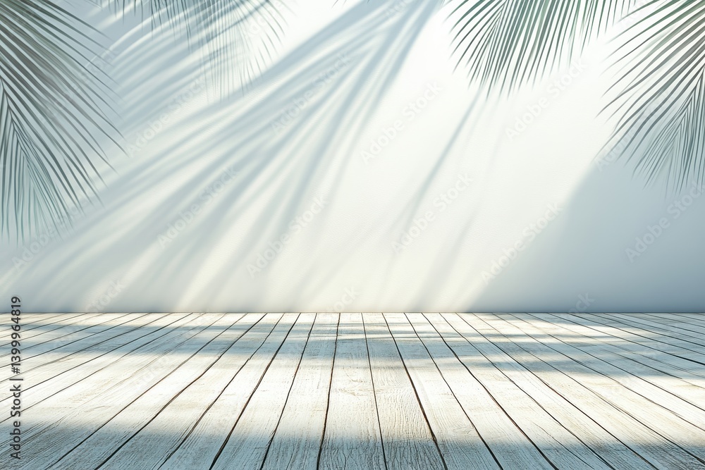 Tropical sunlit room interior