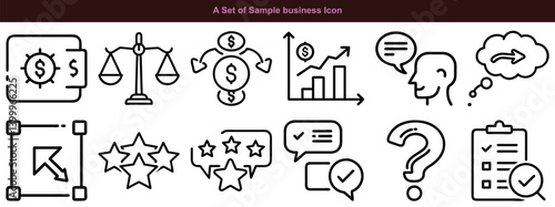 Corporate Document & Office Icons Vector Set
