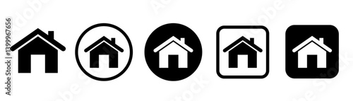House symbol. House set icon. Home flat icon set vector illustration