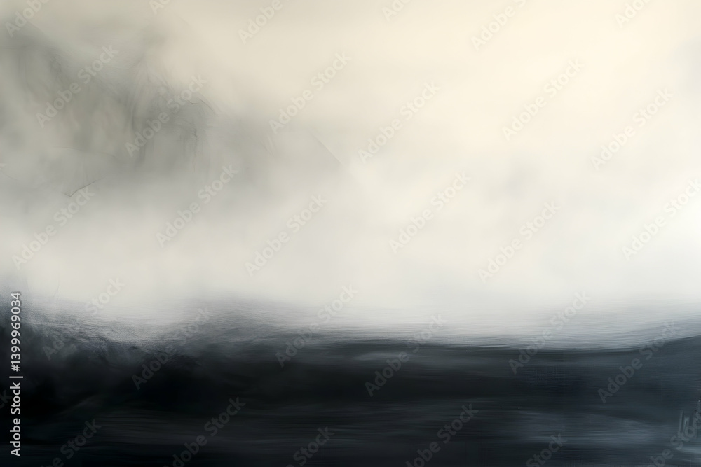 Fototapeta premium A misty grayscale landscape, blurred and ethereal.