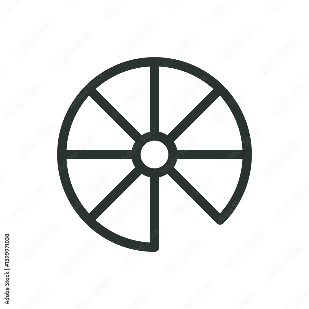 Citrus slice line icon, orange slice vector symbol with editable stroke Citrus slice line icon, orange slice vector symbol with editable stroke