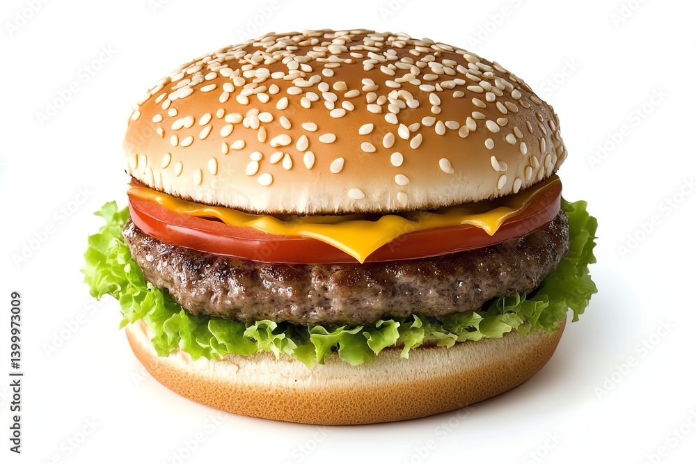a sesame seed bun burger clipart, iconic fast food symbol, vector flat style, golden tones, isolated on white background a sesame seed bun burger clipart, iconic fast food symbol, vector flat style, golden tones, isolated on white background