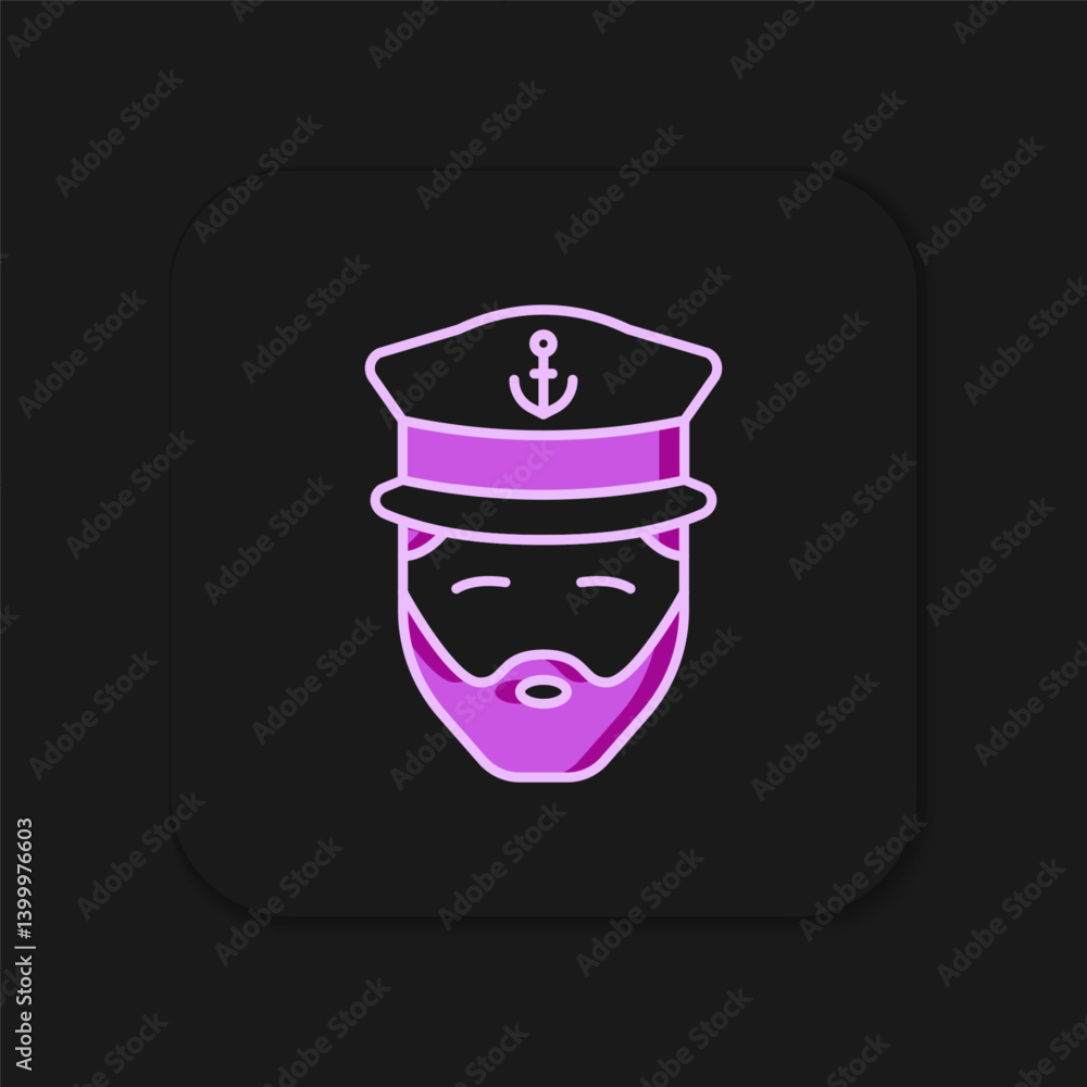 Filled outline Captain of ship icon isolated on black background. Travel tourism nautical transport. Voyage passenger ship, cruise liner. Flat filled outline style with shadow. Vector Filled outline Captain of ship icon isolated on black background. Travel tourism nautical transport. Voyage passenger ship, cruise liner. Flat filled outline style with shadow. Vector