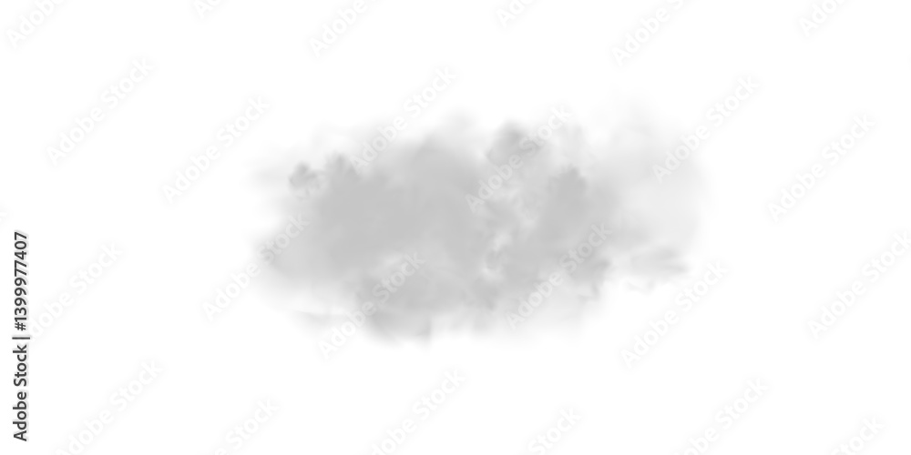 Naklejka premium Abstract vector clouds, fog or smoke on an isolated transparent background. Dust cloud. Desert smoke. Sandstorm. 3D smog explosion. Cloud, smoke, png.