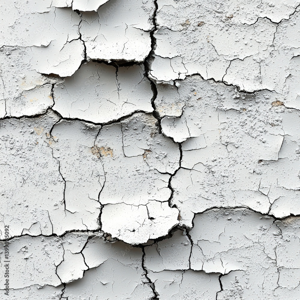 Obraz premium Cracked white wall texture