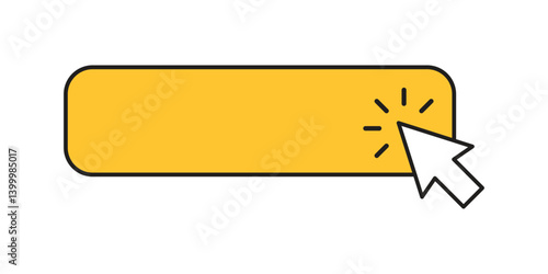 Click here empty banner icon in flat style. Ecommerce vector illustration on isolated background. Shopping button sign business concept.