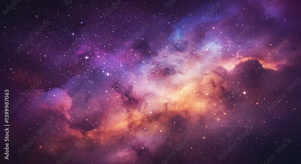 Naklejka premium Cosmic Bloom AI Generated