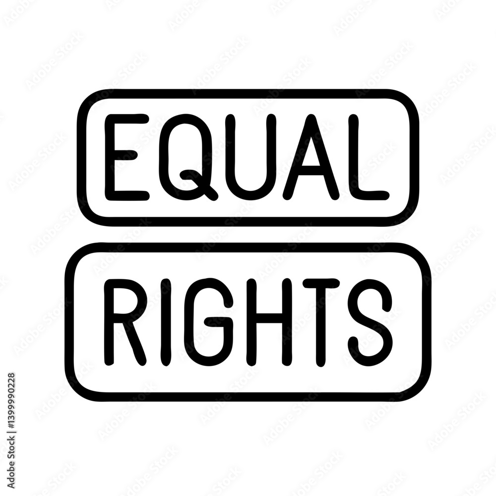 Equal rights symbol illustration for justice, equality, and human rights advocacy campaign use Equal rights symbol illustration for justice, equality, and human rights advocacy campaign use