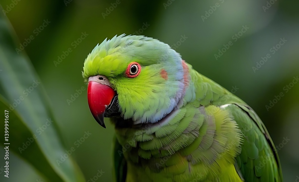 Bird in the habitat. Crimson-fronted Parakeet, Aratinga funschi, portrait of light green parrot with red head, Costa Rica. Wildlife scene from tropical nature. Bird in the habitat. Crimson-fronted Parakeet, Aratinga funschi, portrait of light green parrot with red head, Costa Rica. Wildlife scene from tropical nature.