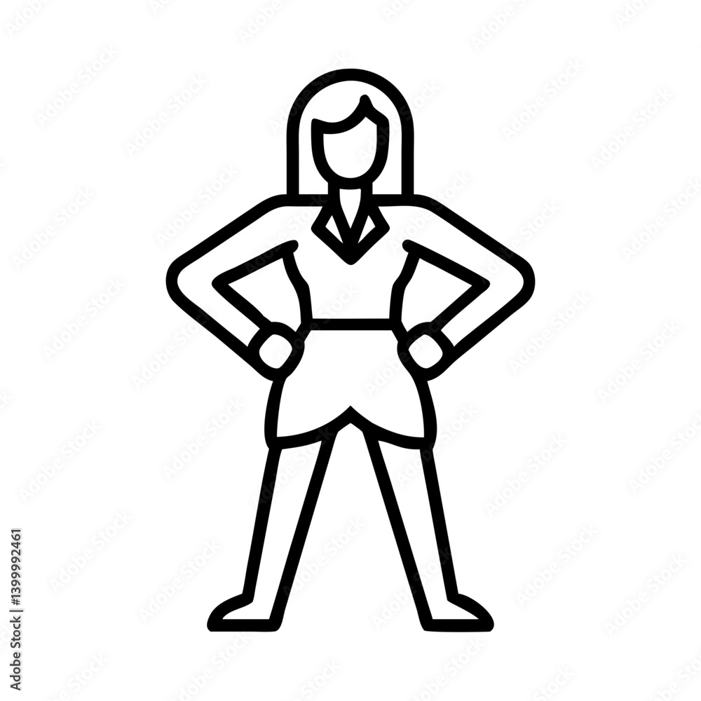 Businesswoman standing with hands on hips vector illustration professional woman icon design Businesswoman standing with hands on hips vector illustration professional woman icon design
