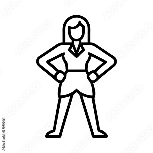 Businesswoman standing with hands on hips vector illustration professional woman icon design