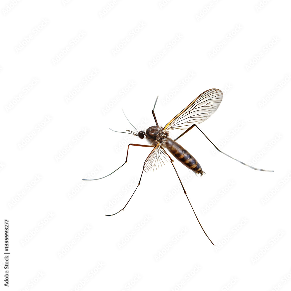 Mosquito Seen from Above in Circular Flight Pattern, Capturing the Intricate Wing Motion and Symmetry in a Dynamic Aerial View Mosquito Seen from Above in Circular Flight Pattern, Capturing the Intricate Wing Motion and Symmetry in a Dynamic Aerial View