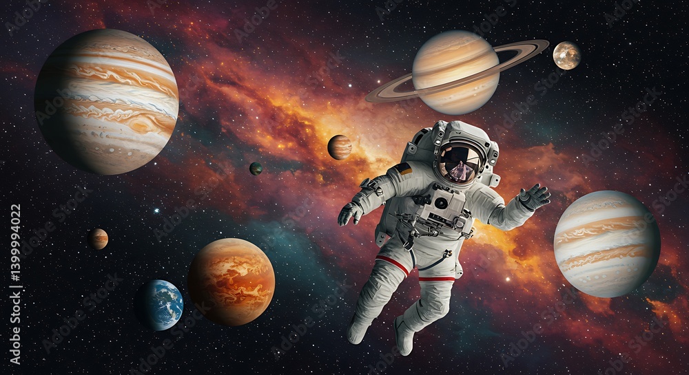Naklejka premium Cosmic Ballet AI Generated
