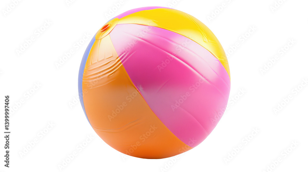Colorful beach ball resting on a transparent background, perfect for summer fun and beach activities, ideal for pool parties and outdoor events Colorful beach ball resting on a transparent background, perfect for summer fun and beach activities, ideal for pool parties and outdoor events