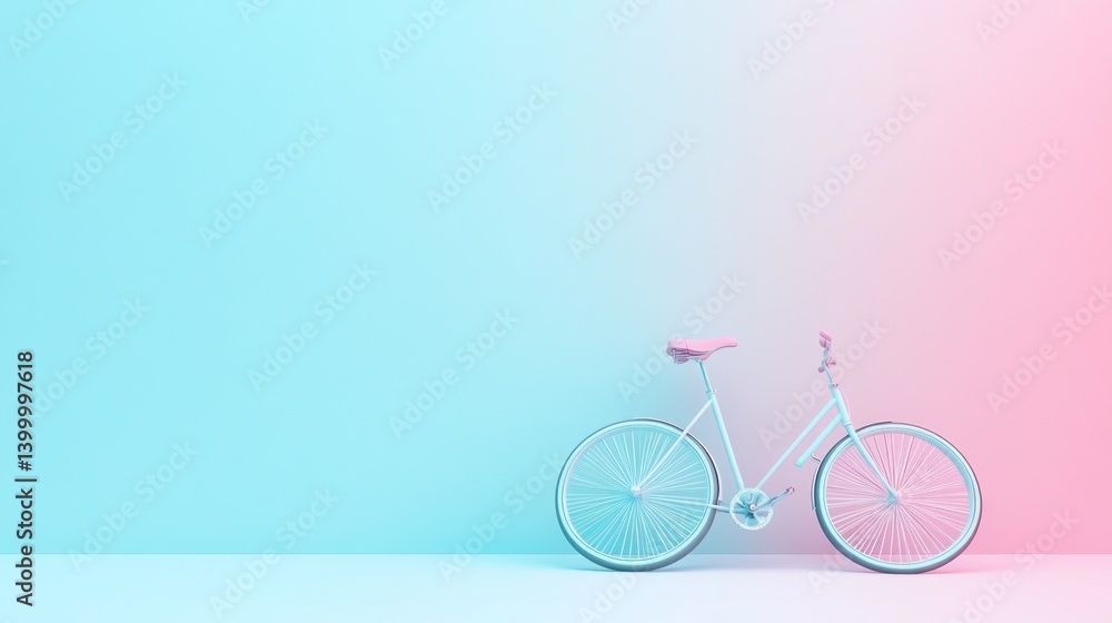 Fototapeta premium Pastel Bicycle in Neon Studio