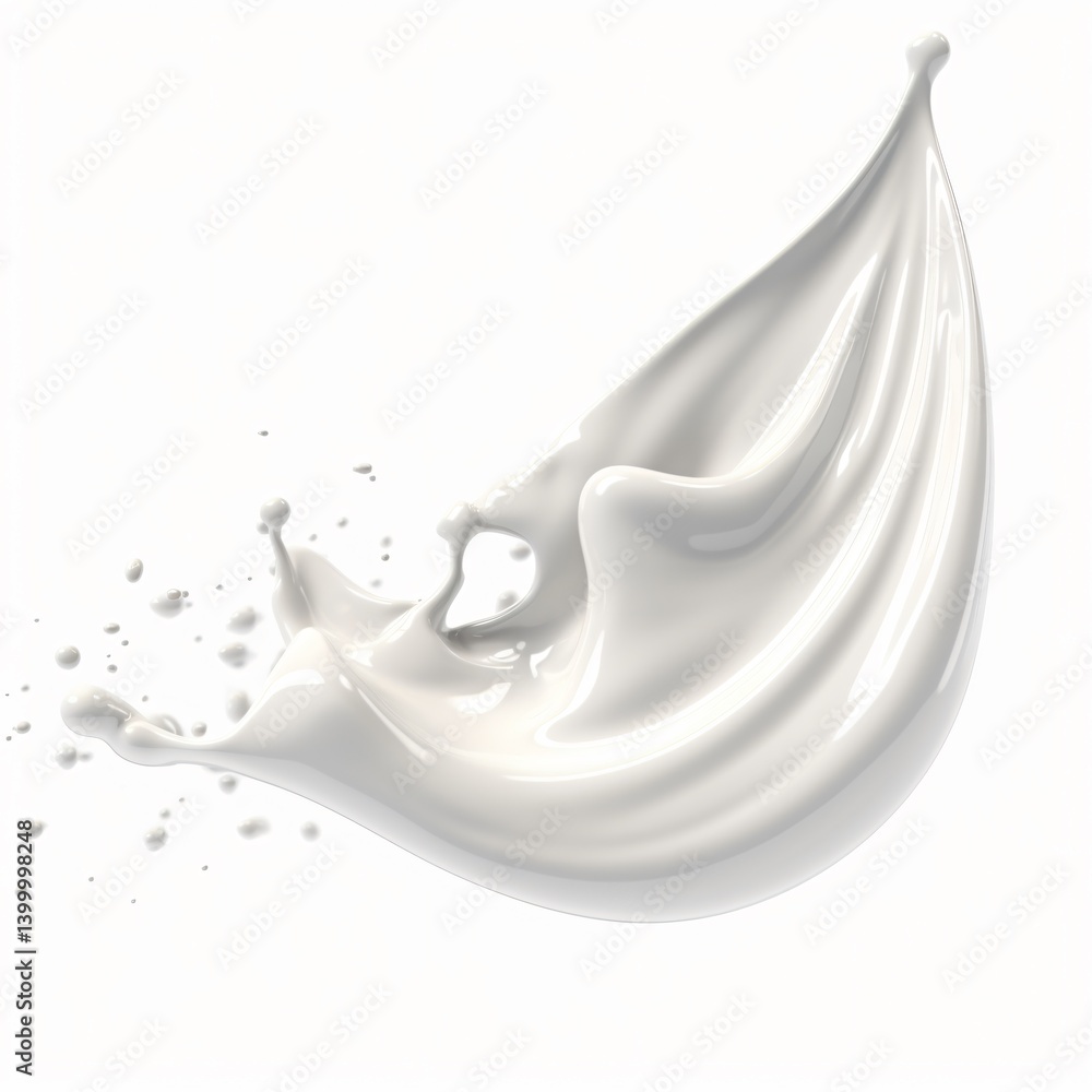 Creamy Cascade: Capturing the elegant, dynamic moment of a liquid dairy substance splash forming graceful shapes, a pure, untouched representation. Creamy Cascade: Capturing the elegant, dynamic moment of a liquid dairy substance splash forming graceful shapes, a pure, untouched representation.