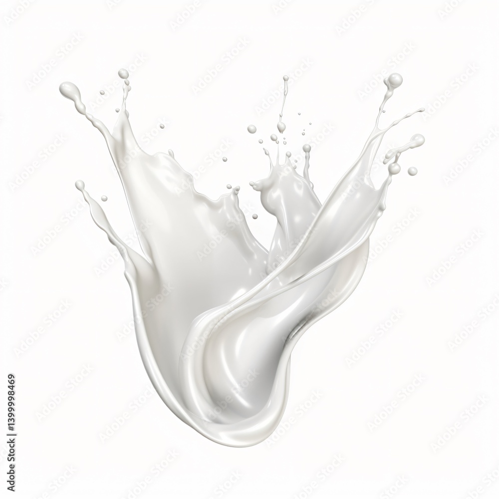 Dynamic Milk Splash: A captivating studio shot of a dynamic milk splash, showcasing the fluid's pristine whiteness and energetic movement. The splash is both elegant and powerful. Dynamic Milk Splash: A captivating studio shot of a dynamic milk splash, showcasing the fluid's pristine whiteness and energetic movement. The splash is both elegant and powerful.