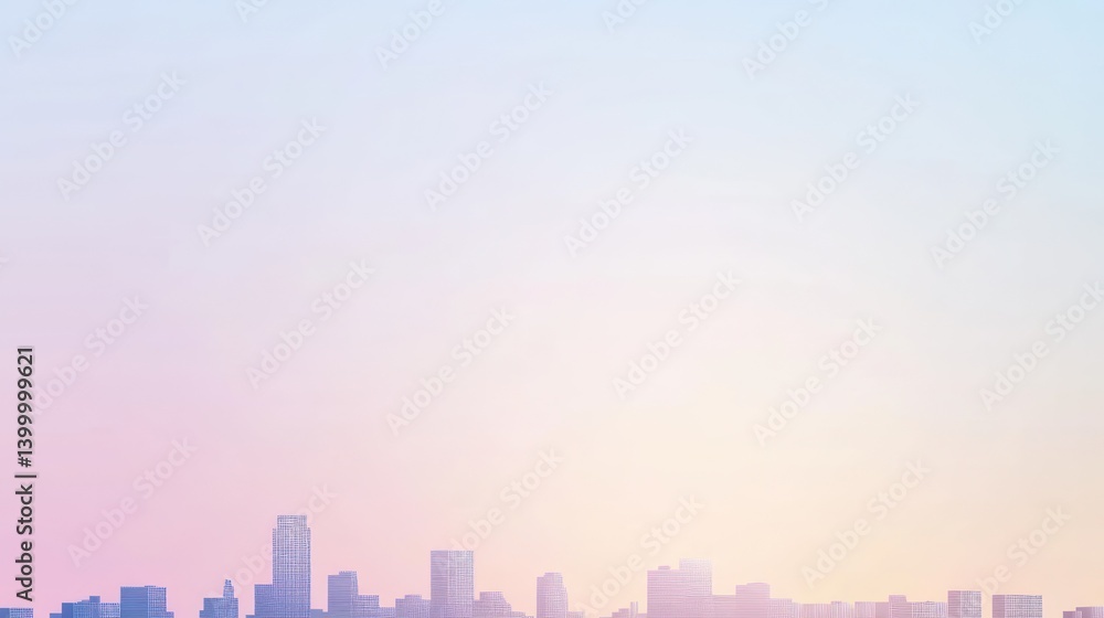 Pastel Skyline Cityscape at Dawn Pastel Skyline Cityscape at Dawn