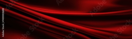 Sleek Red Satin Fabric Flowing Elegantly with Soft Lighting and Rich Texture