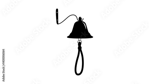 hanging dinner bell, Doorbell , black  isolated silhouette