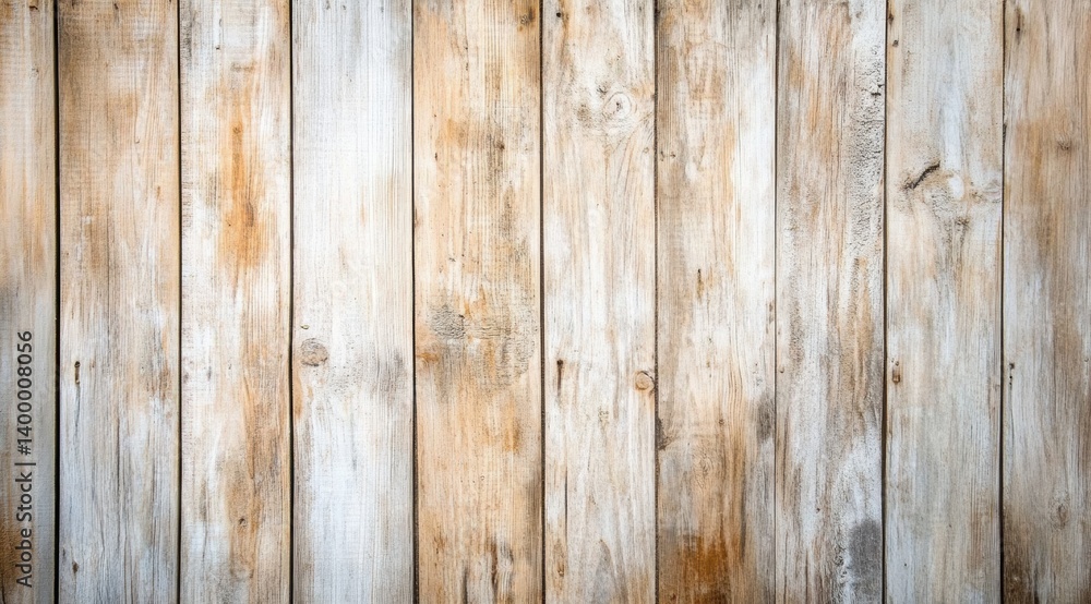 Naklejka premium Weathered Wood Texture: A rustic close-up captures the timeless beauty of aged wood, revealing a pattern of vertical planks, each bearing the marks of time and nature's artistry.