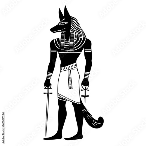 Egyptian Anubis vector illustration 