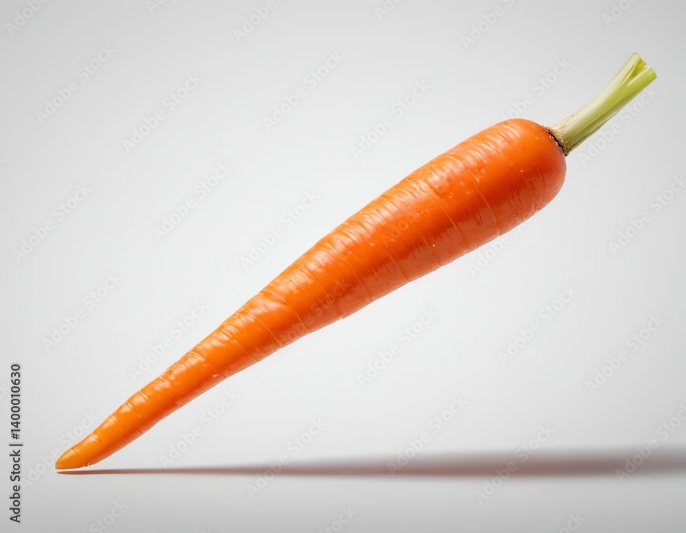 Vibrant orange carrot suspended in mid-air, showcasing its freshness and natural beauty. Vibrant orange carrot suspended in mid-air, showcasing its freshness and natural beauty.